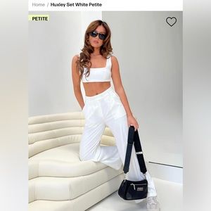 Princess Polly Huxley Set White Petite Size 2